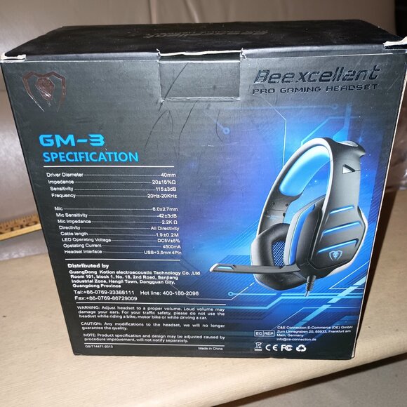 New Beexcellent GM3 Gaming Headset Wired Gaming Headphone With Mics - Picture 3 of 8